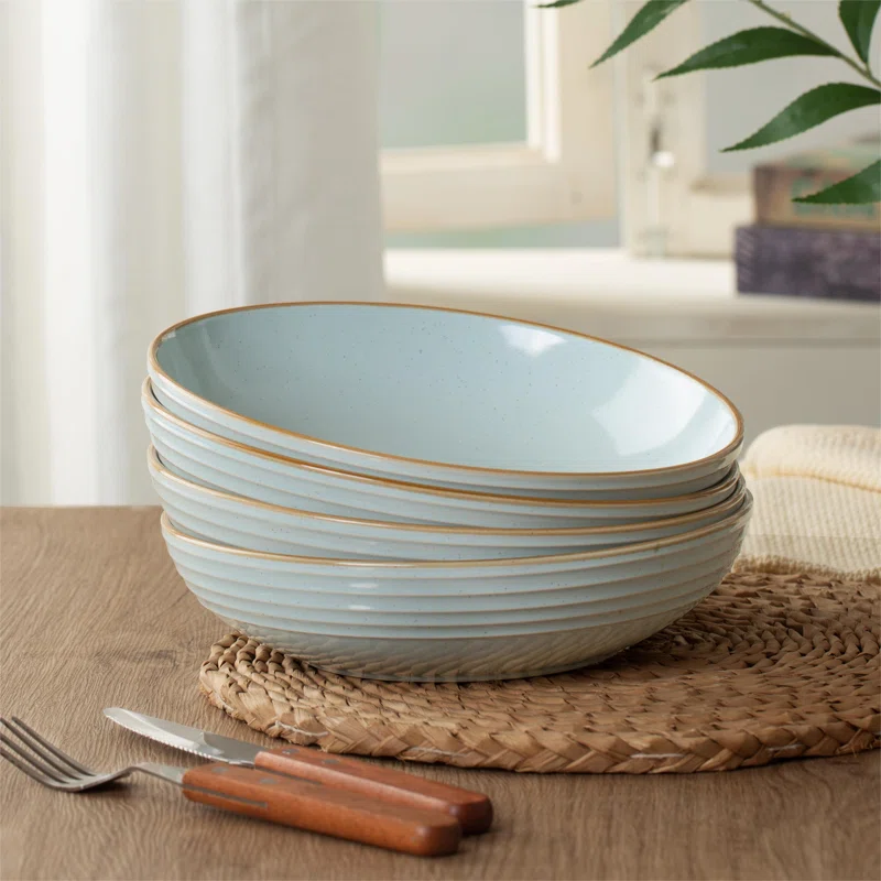 Kellison Latitude Run Stoneware 30oz Large Pasta Bowl (Set of 4) - Image 2